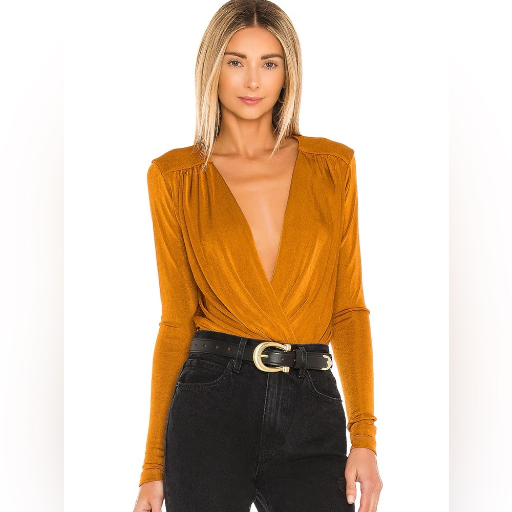 Free People Turnt Bodysuit in Honey Ginger